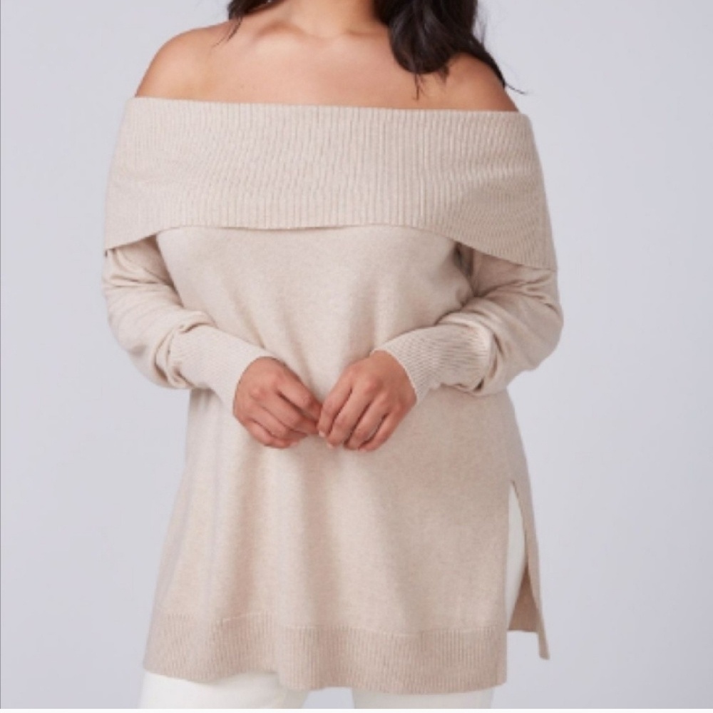 Fast lane cashmere blend off the shoulder sweater